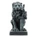 Astoria Grand Talbott Stoic Notre Dame Lion Heart Gargoyle on Pedestal Figurine Resin in Black | 6 H x 3.25 W x 3 D in | Wayfair