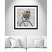 Ophelia & Co. 'Fresh Flowers Bicycle' Framed Graphic Art Print Paper in Gray | 34.25" H x 34.25" W x 1.13" D | Wayfair