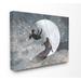 Ebern Designs 'Celestial Love Sky Swinging by the Full Moon & Stars' Graphic Art Print Canvas in Blue/Gray | 24 H x 30 W x 1.5 D in | Wayfair