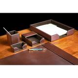 Astoria Grand Faulk 5 Piece Desk Set Leather in Brown | 4 H x 30 W x 18 D in | Wayfair 2CF2CB37C1D740638BD7E56A60944089