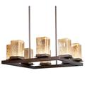 Orren Ellis Lejeune 8 -Bulb LED 8" H Outdoor Chandelier Glass/Metal in Brown | 8 H x 25 W x 25 D in | Wayfair 5C5E2562D7D242508BA30CA11772EA6E