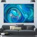 Ebern Designs 'Dark Fractal Abstract Texture' Graphic Art on Canvas Metal in Blue | 40 H x 60 W x 1.5 D in | Wayfair