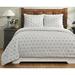 Ophelia & Co. Lavina Stripes Design Comforter w/ Shams Set Polyester/Polyfill/Chenille/Cotton in Gray | Queen Comforter + 2 Shams | Wayfair