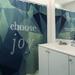 East Urban Home Faux Gemstone Choose Joy Quote Single Shower Curtain Polyester in Green/Gray/Blue | 74 H x 71 W in | Wayfair