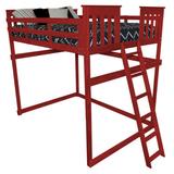 Swainsboro Solid Wood Loft Bed by Zoomie Kids Wood in Red/Brown | 75 H x 59 W x 81 D in | Wayfair 76FA320CCA7049D981D5E5CF13896740