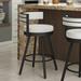 Brayden Studio® Traci Swivel Counter & Bar Stool Upholstered/Leather/Metal in White/Black | 38.63 H x 21.75 W x 19.63 D in | Wayfair