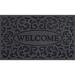 Fleur De Lis Living Merri Veldura Welcome Iron 30 in. x 18 in. Non-Slip Outdoor Door Mat Rubber in Black/Brown | Wayfair