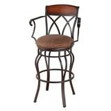 Red Barrel Studio® Hughey Swivel Counter, Bar & Extra Tall Stool Upholstered/Metal in Red/Black | 39.5 H x 16.5 W x 16.5 D in | Wayfair
