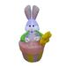 The Holiday Aisle® Rabbit Sitting on An Egg Decoration Inflatable Polyester in Pink/Yellow | 49 H x 28 W x 28 D in | Wayfair 300007
