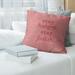 East Urban Home Handwritten Stay Hungry Quote Pillow Cover (No Fill) - Faux Leather/Suede in Red | 20 H x 20 W x 0.5 D in | Wayfair