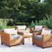Lark Manor™ Ambroselli Patio Chair w/ Cushions Wicker/Rattan in Brown | 49 H x 40 W x 35 D in | Wayfair 6C618AE83F8249E7AFF561C729623C60