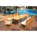 Rosecliff Heights Noriega Rectangular 10 - Person Teak Outdoor Dining Set Wood/Teak in Brown/White | 30.5" H x 117" L x 42.5" W | Wayfair