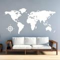 World Menagerie World Map Global Vinyl Wall Decal Vinyl in White | 22 H x 44 W in | Wayfair 6DE8088A70B4452EB3284CBCD58C7993