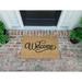 Ebern Designs Mattapan Plain Welcome 24" L x 36" W Non-Slip Outdoor Door Mat Natural Fiber/Coir in Brown/White | Wayfair