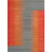 Gray/Orange 24 x 0.35 in Indoor Area Rug - East Urban Home Abstract Red/Orange/Gray Area Rug Polyester/Wool | 24 W x 0.35 D in | Wayfair