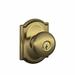 Schlage Plymouth Knob w/ Camelot Trim Keyed Entry Lock Brass in Yellow | 7.2 H x 6.1 W x 4.7 D in | Wayfair F51APLY609CAM