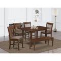 Lark Manor™ Adonica 6 - Piece Butterfly Leaf Rubberwood Solid Wood Dining Set Wood in Brown/Red | 30 H in | Wayfair