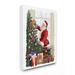 The Holiday Aisle® 'Holiday Santa Decorating Christmas Tree w/ Gifts' Graphic Art Print Canvas in Green/Red | 30 H x 24 W x 1.5 D in | Wayfair