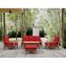 Arlmont & Co. Io 5 Piece Teak Sofa Seating Group w/ Sunbrella CushIons Wood/Natural Hardwoods/Teak in Brown/White | 32 H x 71 W x 27 D in | Outdoor Furniture | Wayfair