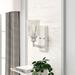 Willa Arlo™ Interiors Berowalt 1 - Light Dimmable Armed Sconce Glass/Metal in Gray | 10 H x 5 W x 6.5 D in | Wayfair