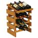 Symple Stuff Geis 12 Bottle Solid Wood Floor Wine Bottle Rack Wood/Solid Wood in Brown | 21 H x 14 W x 12.875 D in | Wayfair WRD33MO