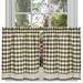 August Grove® Jarrett Plaid Ruffled 58" Kitchen Curtain Polyester in Green/White | 36 H x 58 W x 1.5 D in | Wayfair