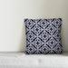 House of Hampton® Kimbrell Geo Quatrefoil Pillow Cover & Insert Polyester/Polyfill in Blue/Navy | 18 H x 18 W x 1.5 D in | Wayfair