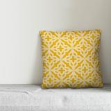 House of Hampton® Kimbrell Geo Quatrefoil Pillow Cover & Insert Polyester/Polyfill in Yellow | 18 H x 18 W x 1.5 D in | Wayfair