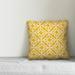 House of Hampton® Kimbrell Geo Quatrefoil Pillow Cover & Insert Polyester/Polyfill in Yellow | 18 H x 18 W x 1.5 D in | Wayfair