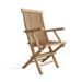 Arlmont & Co. Buntingford Folding Teak Patio Chair Wood in Brown/White | 39 H x 22 W x 20 D in | Wayfair C12F9B6D26D94ABE8C1B92A336CE067A