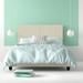 Red Barrel Studio® Milan Linen Platform Bed Wood/Upholstered/Linen in Gray/Brown | 46 H x 76 W x 83.75 D in | Wayfair