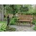 Arlmont & Co. Buntingford Teak Garden Outdoor Bench Wood/Natural Hardwoods in Brown/White | 35 H x 47 W x 23 D in | Wayfair