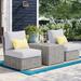Wade Logan® Athelene Rattan Wicker Fully Assembled 2 - Person Seating Group w/ Cushions in Gray | Outdoor Furniture | Wayfair