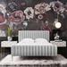 Willa Arlo™ Interiors Xzavier Tufted Low Profile Platform Bed Upholstered/Velvet/Metal in Gray | 41.7 H x 66.3 W x 88.5 D in | Wayfair
