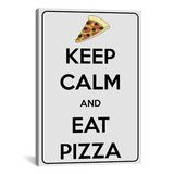 Winston Porter Keep Calm & Eat Pizza - Graphic Art Print on Canvas in Black/Gray | 90 H x 60 W in | Wayfair FAF678798CB2481A8D33CEBF1FA9FBE1