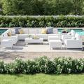 Wade Logan® Azyon Miami 13 Piece Outdoor Sectional Seating Group w/ Cushions & Coffee Table Synthetic Wicker/All - Weather Wicker/Wicker/Rattan | Wayfair