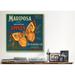 Winston Porter Mariposa Apples Crate Label Vintage Advertisement on Cancas Canvas in Blue/Orange | 26 H x 26 W x 0.75 D in | Wayfair