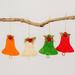 The Holiday Aisle® Set of 4 Joyous Bell Hanging Figurine Ornament Fabric in Red | 4.1 H x 3.3 W x 0.4 D in | Wayfair