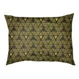 Tucker Murphy Pet™ Chen Hand Drawn Triangles Indoor Dog Pillow Metal in Yellow/Indigo | 7 H x 12 W x 7 D in | Wayfair