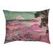 Tucker Murphy Pet™ Burkart the Tea Plantation of Katakura Dog Pillow Polyester/Fleece in Pink/Green | 4 H x 42.5 W x 32.5 D in | Wayfair