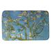 Winston Porter Kandiyohi Almond Blossom Rectangle Non-Slip Floral Bath Rug Memory Foam in Blue | 17" W x 24" L | Wayfair