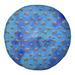 Latitude Run® Avicia Sea Otters Round Tufted Floor Pillow Polyester/Polyfill blend in Blue | 30 H x 30 W x 7 D in | Wayfair