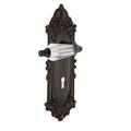 Nostalgic Warehouse Victorian Plate w/ Decorative Keyhole & Passage (Hall & Closet) w/ Parlour Lever, Crystal in Brown | 8.25 H x 2.875 W in | Wayfair