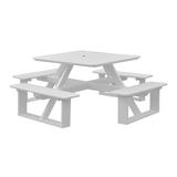 Red Barrel Studio® Bathilda Outdoor Picnic Table Plastic in White | 79 W x 79 D in | Wayfair E6B21D86F2AF41D1ABF813B728D5AE65