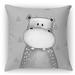 Isabelle & Max™ Garold Hippo Square Pillow Cover & Insert Eco-Fill/Polyester in Gray | 16 H x 16 W x 4 D in | Wayfair