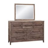 Birch Lane™ Cisco 7 Drawer Double Dresser w/ Mirror Wood in Gray | 72 H x 66 W x 17 D in | Wayfair 54C792878D304C45A4552B879395F146