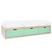 Nico and Yeye Zen 3 Drawer Solid Wood Platform Standard Bed Wood in Green | 14 H x 56.5 W x 76.5 D in | Wayfair BDOMZT04-M4-F