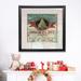 The Holiday Aisle® 'Burlap Shopper' Painting Canvas/Paper, Glass in Green/Red | 34.5 H x 34.5 W x 1.5 D in | Wayfair
