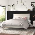 Mercury Row® Anchoretta Mid Century Modern Upholstered Bed Frame, Tufted Headboard | 44 H x 81 W x 86 D in | Wayfair