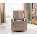 Winston Porter Parkhur 29" Wide Upholstered Manual Swivel Recliner Chair Reclining Nursery Glider Rocker Recliner in Brown | Wayfair